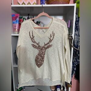 Bethany Mota Cream Knit Sweater